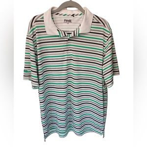 PING‎ Striped Mens Golf Polo Size Large.
